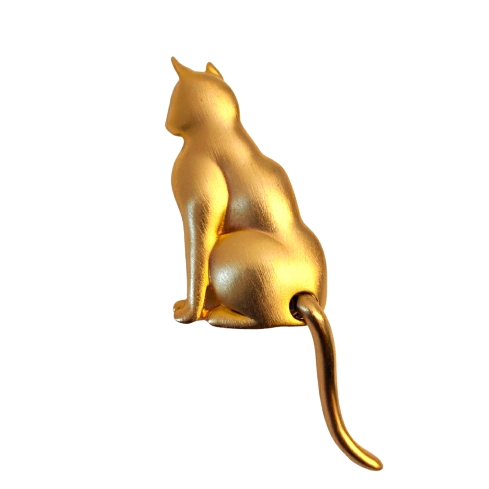 Vintage JJ wigling tail cat 🐈 brooch pin